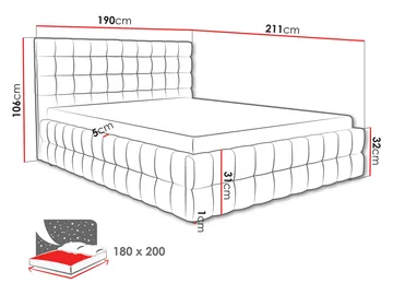 Morke Sängram med förvaring 180x200 cm - rosa - Möbler - Säng - Säng med förvaring