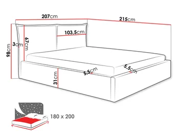 Morricon Sängram 180x200 cm - Grå - Möbler - Säng - Sängram & sängstomme