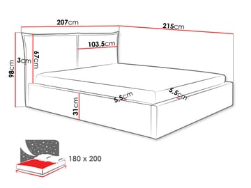 Morricon Sängram 180x200 cm - Grön - Möbler - Säng - Sängram & sängstomme