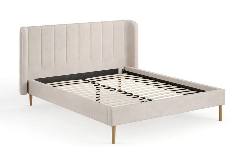 Nattljus Sängram 160x200 cm med välvd sänggavel, Beige