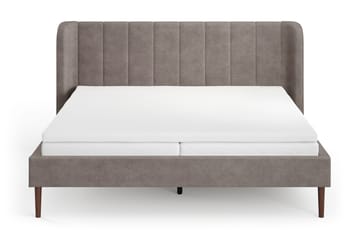 Nattljus Sängram 180x200 cm Valnöt med HVILA Skummadrass och Bäddmadrass i Memoryskum med Tvättbar klädsel - Brun - Möbler - Säng - Sängram & sängstomme