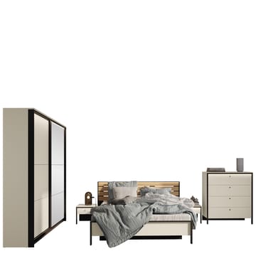 Navron Möbelset För Sovrum - Beige/Svart - Möbler - Säng - Möbelset för sovrum