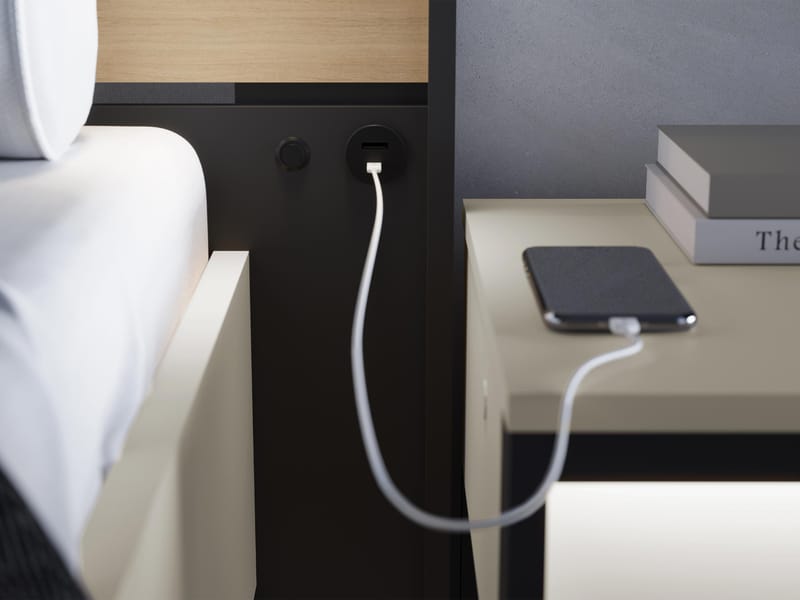 Navron Möbelset För Sovrum - Beige/Svart - Möbler - Säng - Möbelset för sovrum