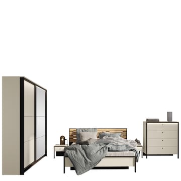 Navron Möbelset För Sovrum - Beige/Svart - Möbler - Säng - Möbelset för sovrum