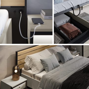 Navron Sängram 180x200 cm - Beige/Svart - Möbler - Säng - Sängram & sängstomme