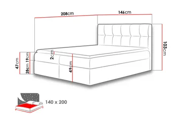 Neitisuanto Sängpaket Kontinentalsäng 140x200 cm - Beige - Möbler - Säng - Kontinentalsäng