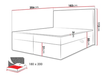 Neyrin Sängpaket Kontinentalsäng 180x200 cm med Förvaring - Möbler - Säng - Kontinentalsäng