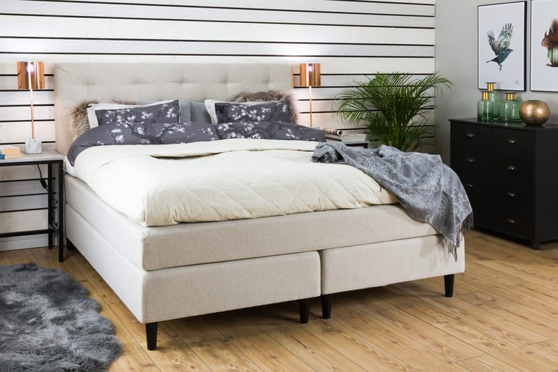 Nice Deluxe Komplett Sängpaket 160x200 - Beige - Möbler - Säng - Kontinentalsäng