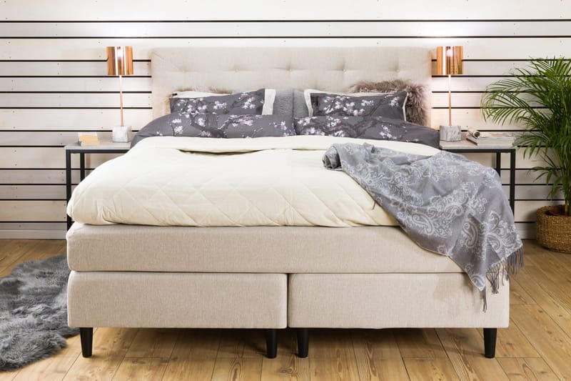 Nice Deluxe Komplett Sängpaket 160x200 - Beige - Möbler - Säng - Kontinentalsäng