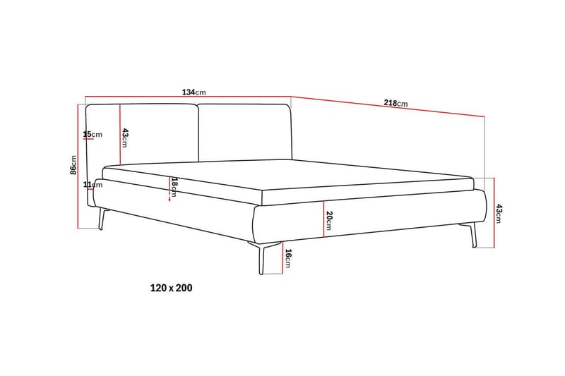 Nordic Komplett Sängpaket 120x200 cm med sänggavel - Mörkgrå - Möbler - Säng - Ramsäng