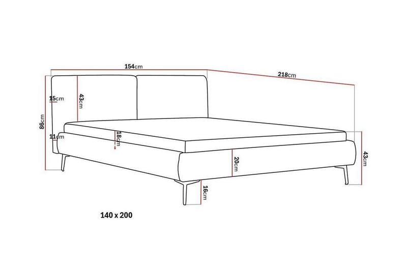 Nordic Komplett Sängpaket 140x200 cm med sänggavel - Beige - Möbler - Säng - Ramsäng