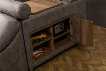 Olyvan Sängpaket med bänk och förvaring 250x290 cm Konstläder - Brun - Möbler - Säng - Sängram & sängstomme