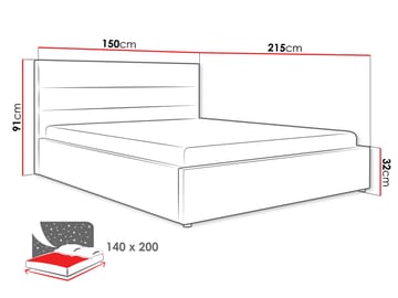 Omrynn Sängram 140x200 cm - Grå - Möbler - Säng - Sängram & sängstomme