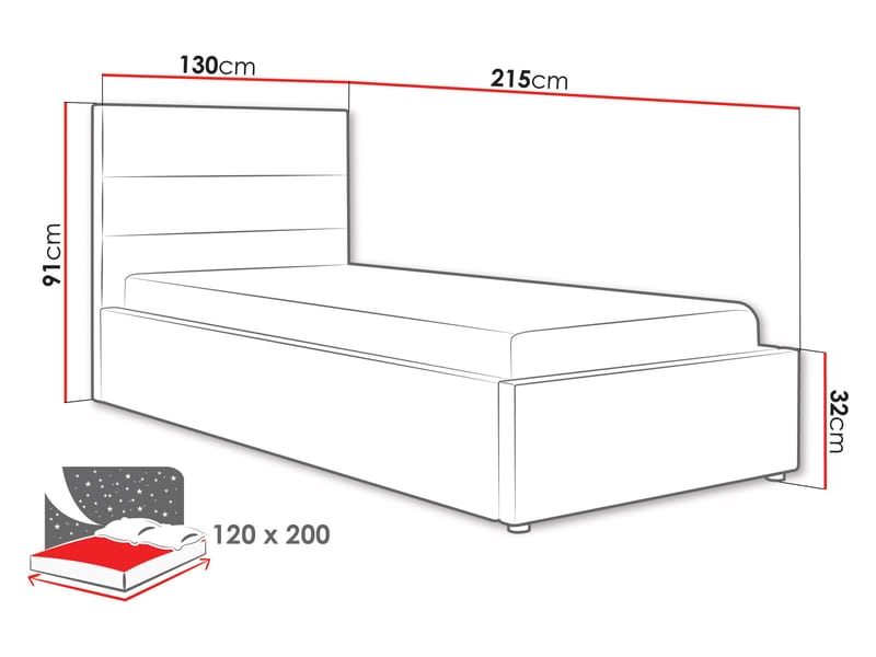 Omrynn Sängram med förvaring 120x200 cm - beige - Möbler - Säng - Säng med förvaring