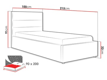 Omrynn Sängram med förvaring 90x200 cm - beige - Möbler - Säng - Säng med förvaring