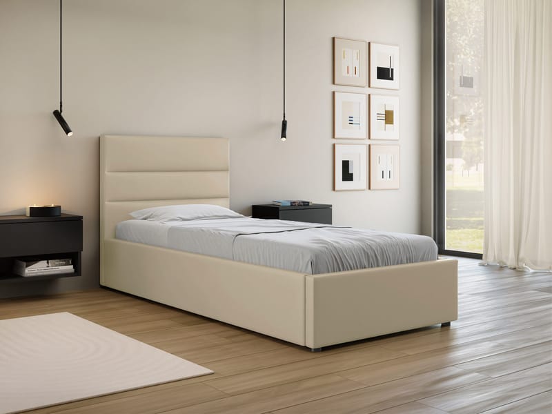 Omrynn Sängram med förvaring 90x200 cm - beige - Möbler - Säng - Säng med förvaring
