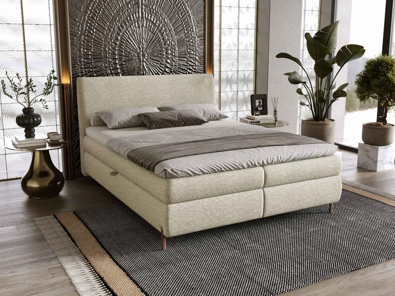Orvalen Sängpaket Kontinentalsäng 140x200 cm med Lyftförvaring - beige - Möbler - Säng - Kontinentalsäng