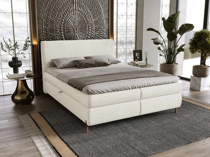 Orvalen Sängpaket Kontinentalsäng 140x200 cm med Lyftförvaring - benvit - Möbler - Säng - Kontinentalsäng