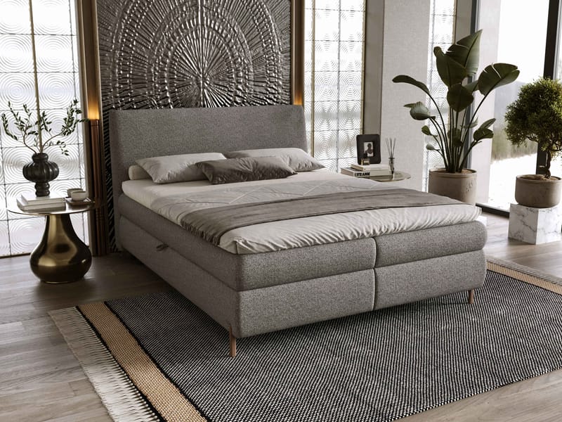 Orvalen Sängpaket Kontinentalsäng 140x200 cm med Lyftförvaring - grå - Möbler - Säng - Kontinentalsäng