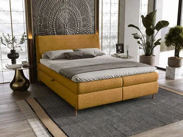 Orvalen Sängpaket Kontinentalsäng 140x200 cm med Lyftförvaring - senapsgul - Möbler - Säng - Kontinentalsäng