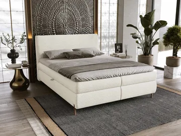 Orvalen Sängpaket Kontinentalsäng 160x200 cm med Lyftförvaring - benvit - Möbler - Säng - Kontinentalsäng