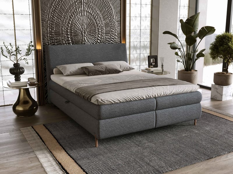 Orvalen Sängpaket Kontinentalsäng 160x200 cm med Lyftförvaring - mörkgrå - Möbler - Säng - Kontinentalsäng