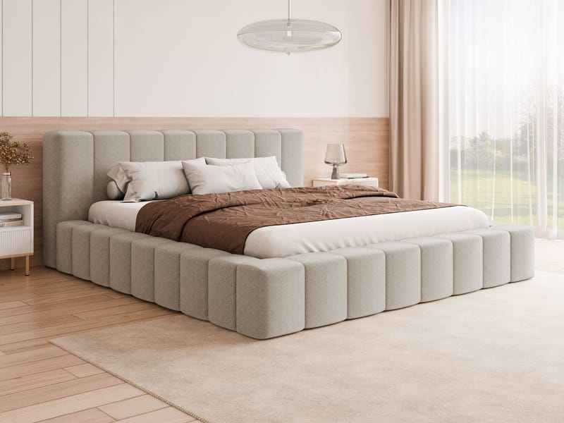 Orvinel Sängram 160x200 cm med Förvaring - Beige - Möbler - Säng - Säng med förvaring