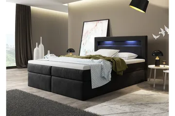 Oscar Sängpaket 160x200cm LED-belysning - Möbler - Säng - Kontinentalsäng