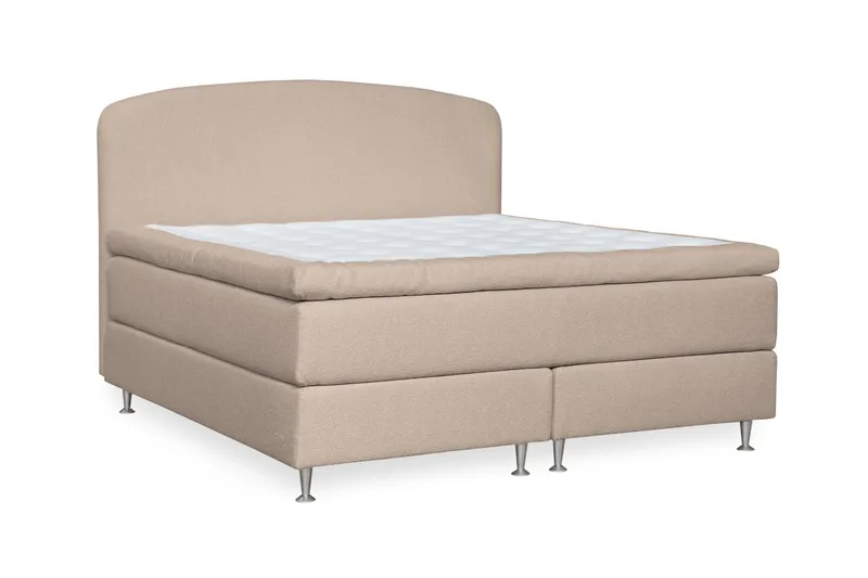Oslo Lyx Sängpaket 180 Curved Sänggavel, Beige