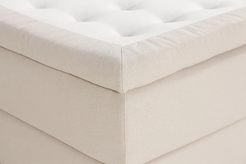 Oslo Lyx Sängpaket Boucle 180x200 Knappad gavel - Beige - Möbler - Säng - Kontinentalsäng