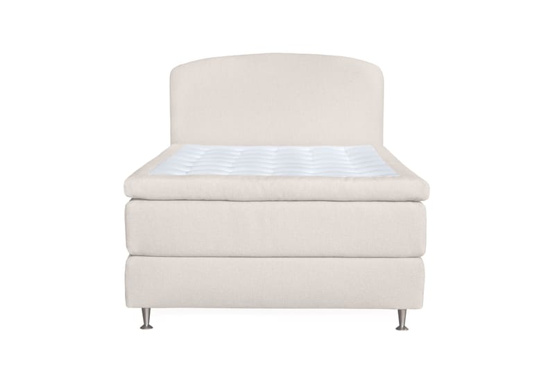 Oslo Lyx Sängpaket Kontinentalsäng 120x200 cm Curved Sänggavel, Ljusbeige