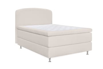Oslo Lyx Sängpaket Kontinentalsäng 120x200 cm Curved Sänggavel - Ljusbeige - Möbler - Säng - Enkelsäng