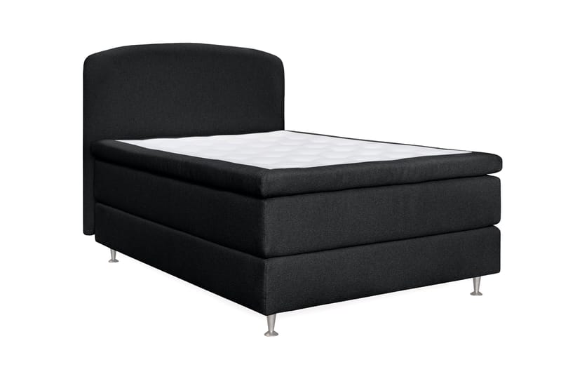 Oslo Lyx Sängpaket Kontinentalsäng 120x200 cm Curved Sänggavel - Svart - Möbler - Säng - Enkelsäng