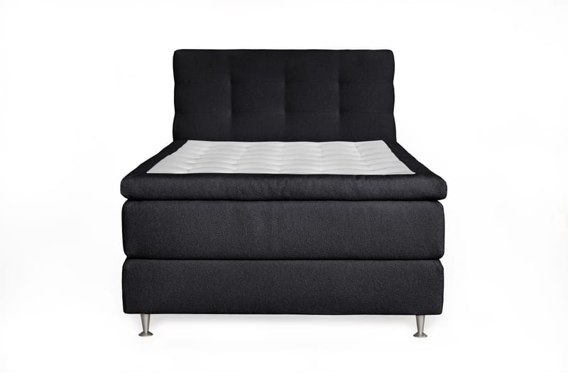 Oslo Lyx Sängpaket Kontinentalsäng 120x200 cm Knappar Sänggavel, Svart