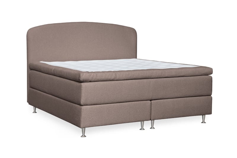 Oslo Lyx Sängpaket Kontinentalsäng 160x200 cm Curved Sänggavel - Ljusbrun - Möbler - Säng - Kontinentalsäng