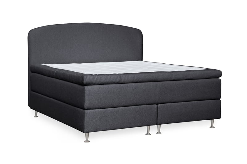 Oslo Lyx Sängpaket Kontinentalsäng 160x200 cm Curved Sänggavel - Svart - M�öbler - Säng - Kontinentalsäng