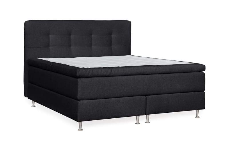 Oslo Lyx Sängpaket Kontinentalsäng 160x200 cm Knappar Sänggavel - Svart - Möbler - Säng - Kontinentalsäng