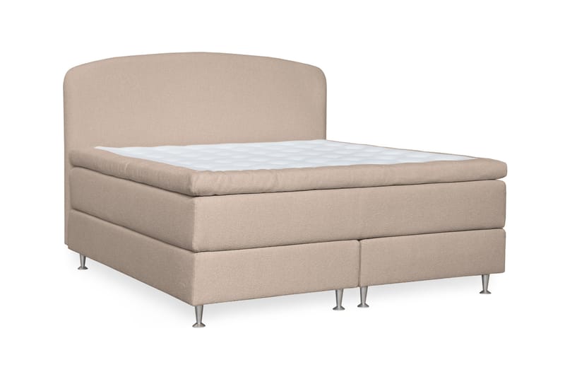 Oslo Lyx Sängpaket Kontinentalsäng 180x200 cm Curved Sänggavel - Beige - M�öbler - Säng - Kontinentalsäng
