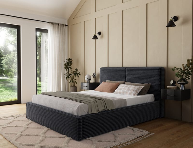 Pesillo Sängram med förvaring 140x200 cm - svart - Möbler - Säng - Säng med förvaring
