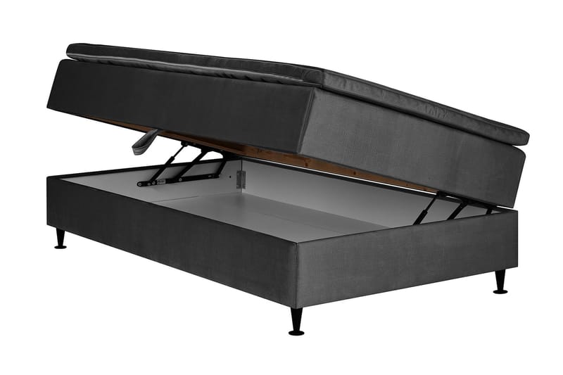 Pigge Extra Säng med Förvaring 120x200 - Mörkgrå - Säng med förvaring - Komplett sängpaket