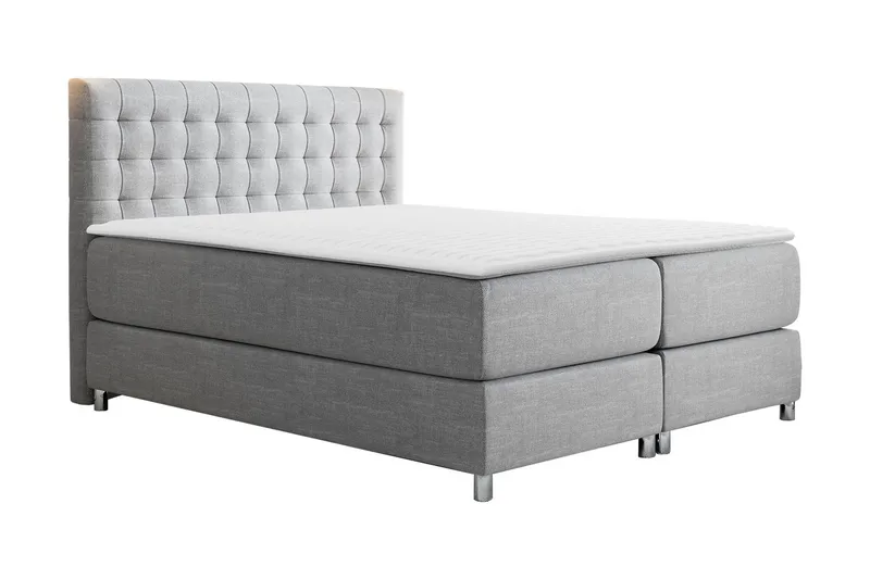 Plevoll Kontinentalsäng 160x200, Ljusgrå
