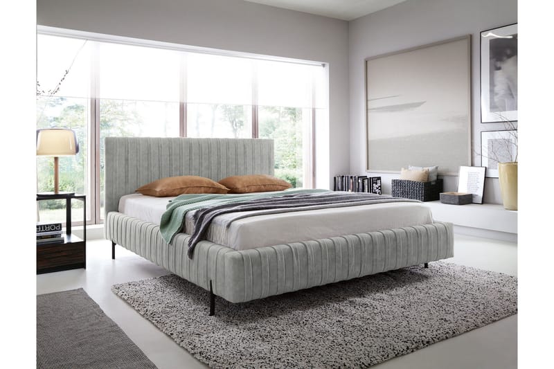 Plissa Sängram 140x200 cm - Grå - Möbler - Säng - Säng med förvaring