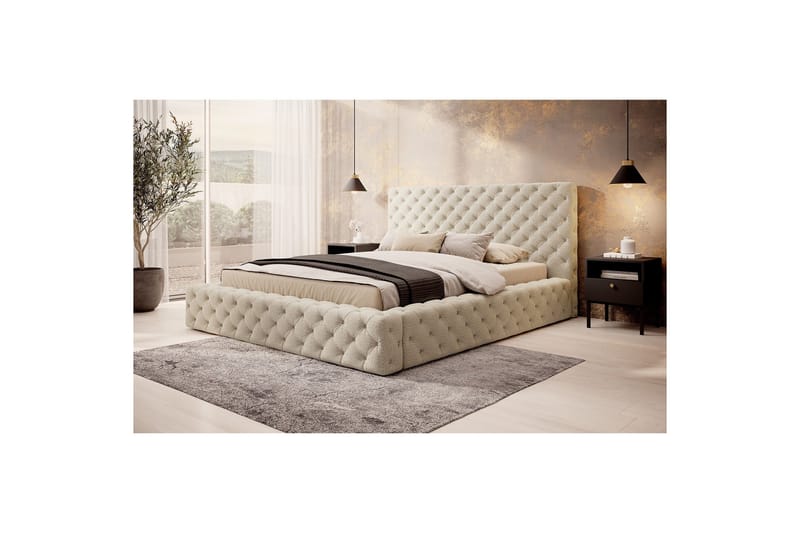 Princce Sängram 140x200 cm - Beige - Möbler - Säng - Säng med förvaring