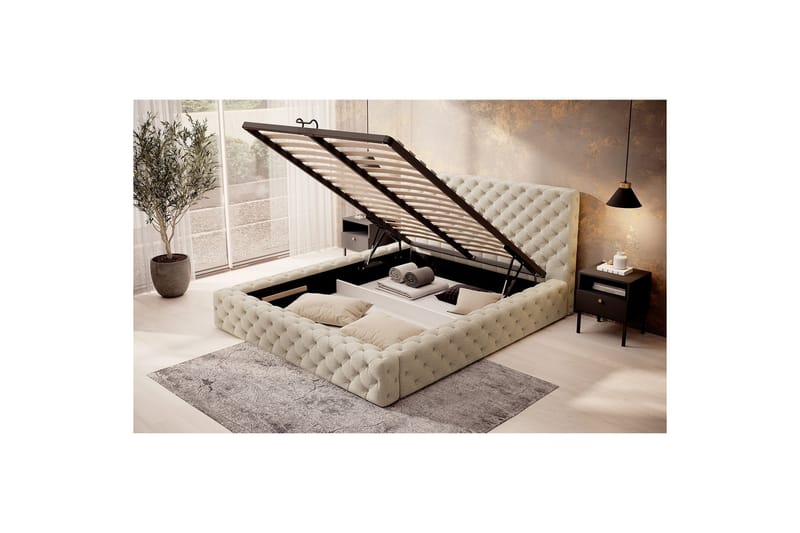 Princce Sängram 140x200 cm - Beige - Möbler - Säng - Säng med förvaring