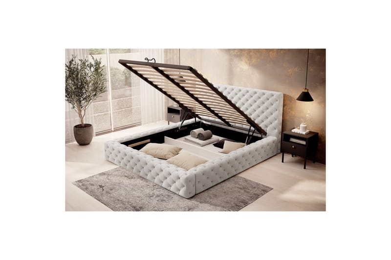 Princce Sängram 160x200 cm - Svartvit - Möbler - Säng - Säng med förvaring