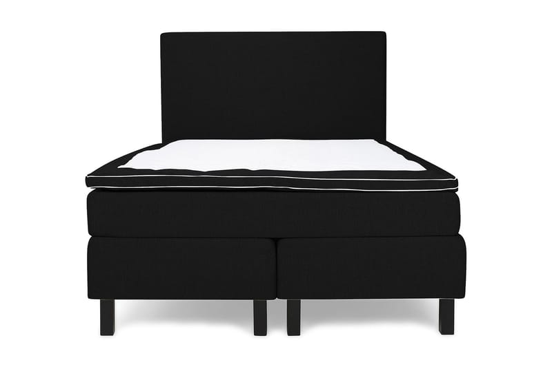 Princess Komplett Sängpaket – Kontinentalsäng 120x200 cm i Tyg med Bäddmadrass med Fasthetsgrad Medium, Svart