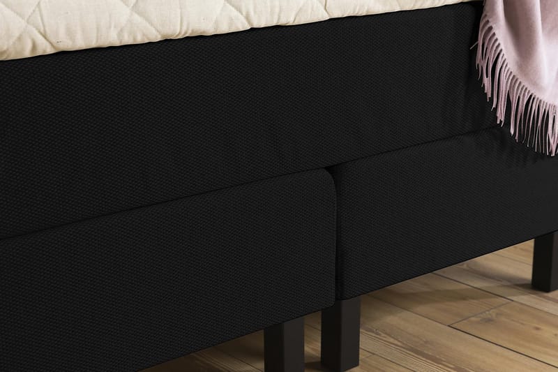 Princess Komplett Sängpaket – Kontinentalsäng 120x200 cm i Tyg med Bäddmadrass med Fasthetsgrad Medium - Svart - Möbler - Säng - Kontinentalsäng