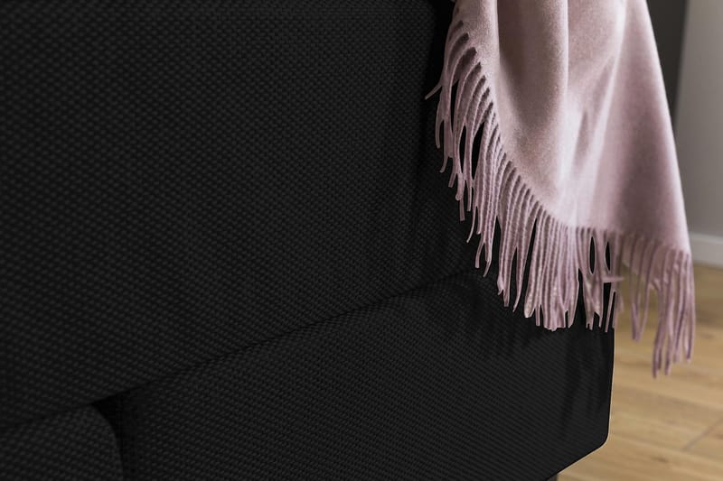 Princess Komplett Sängpaket – Kontinentalsäng 120x200 cm i Tyg med Bäddmadrass med Fasthetsgrad Medium - Svart - Möbler - Säng - Kontinentalsäng