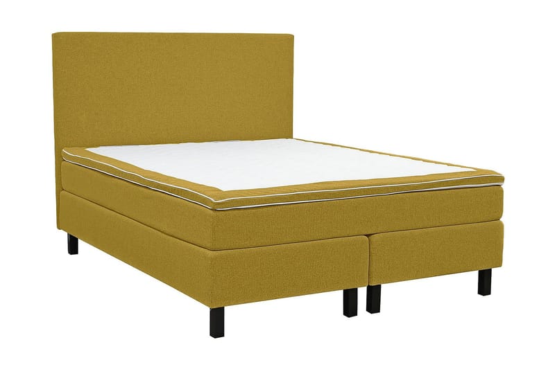 Princess Komplett Sängpaket – Kontinentalsäng 140x200 cm med Bäddmadrass med Fasthetsgrad Medium, Gul