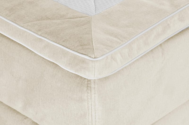 Princess Komplett Sängpaket – Kontinentalsäng 160x200 cm i Tyg med Sänggavel + Bäddmadrass med Fasthetsgrad Medium - Beige - Möbler - Säng - Kontinentalsäng
